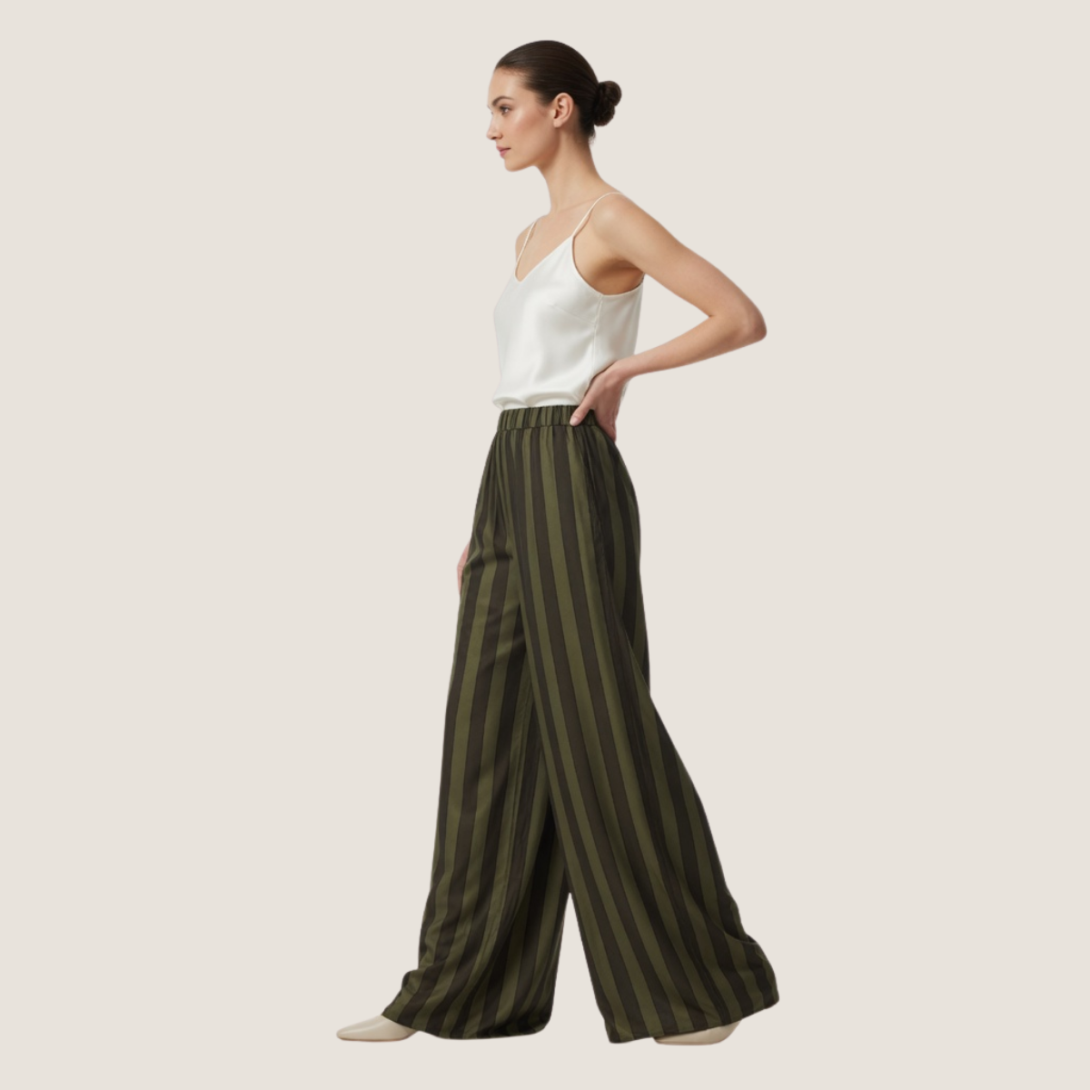 Pantalon large à rayures fluide - LUNA STRIPE PANT