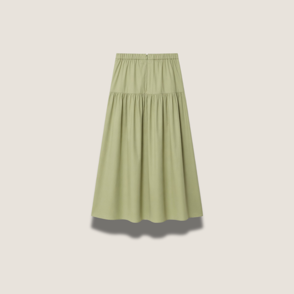 Jupe Midi Volante Vert Pistache - Lila
