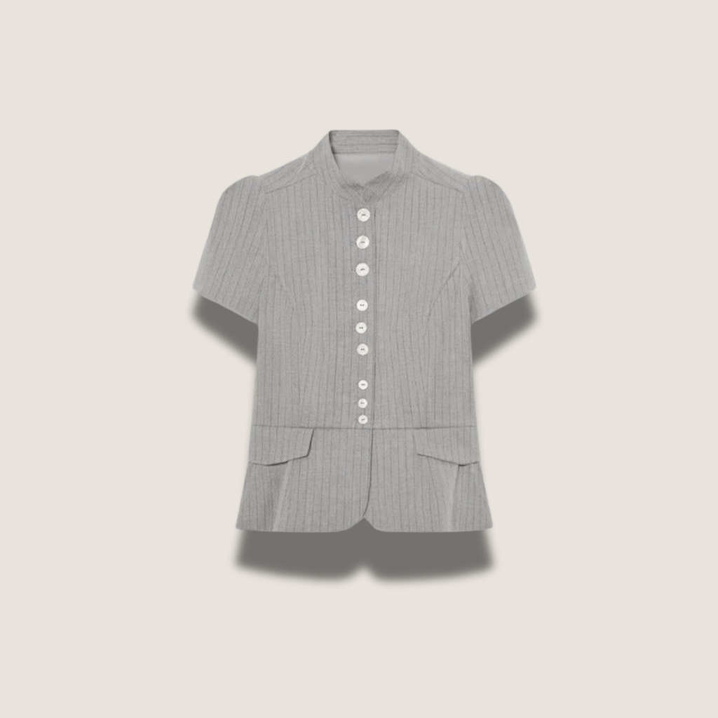 Veste cardigan en maille côtelée à basque - Aria