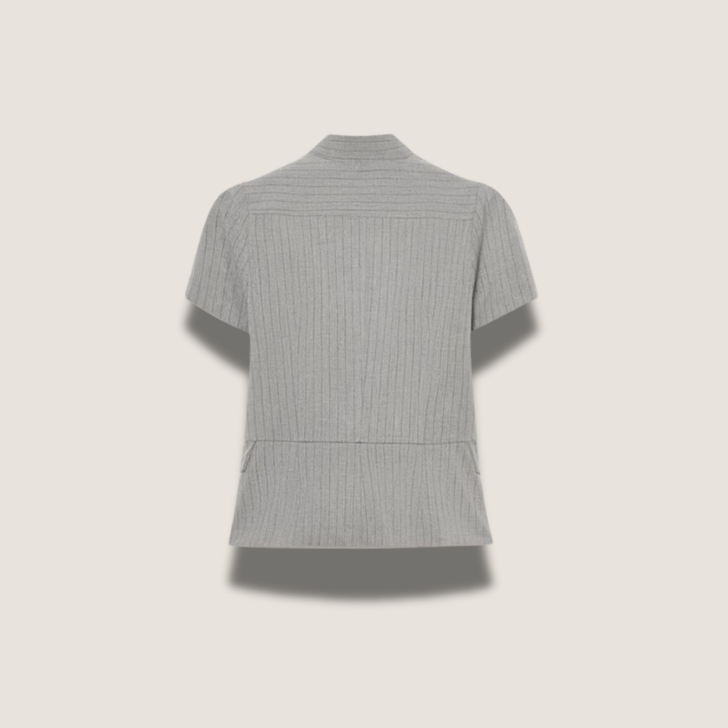 Veste cardigan en maille côtelée à basque - Aria